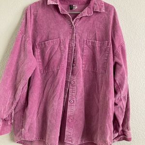 h&m pink courdorouy cover up